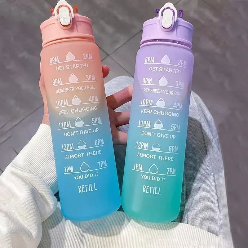 Outdoor Sports Adventure - Botella de agua deportiva con pajita