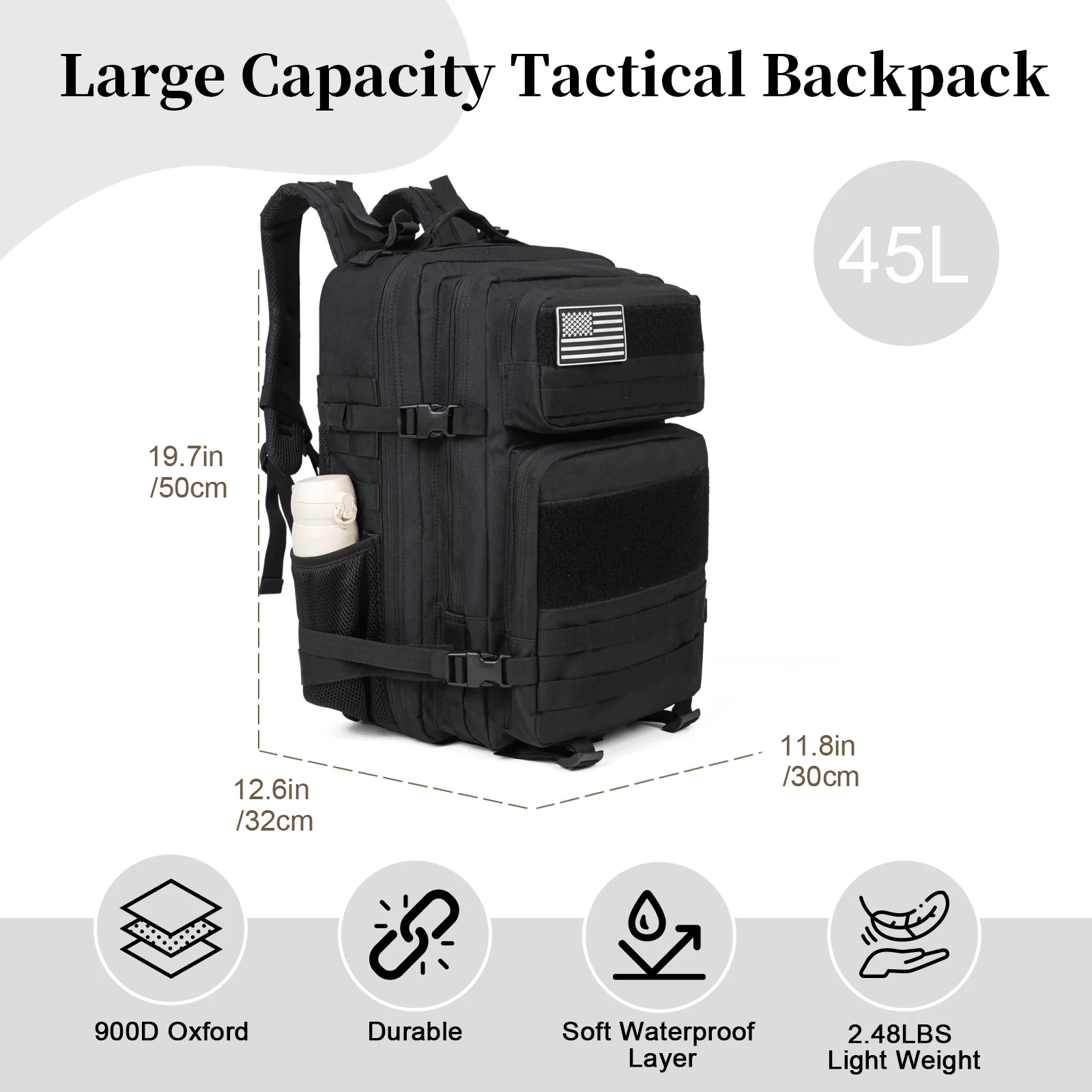 Mochila Táctica Militar de 60L - Outdoor Sport Bag reseña y precio